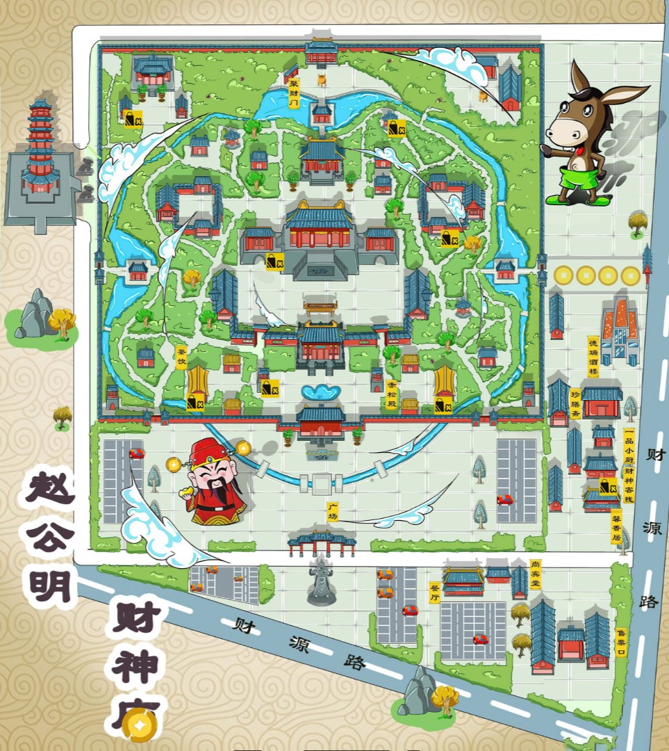 霸州寺庙类手绘地图